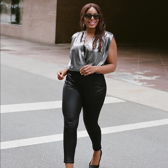 Express Tops New Metallic Top Poshmark